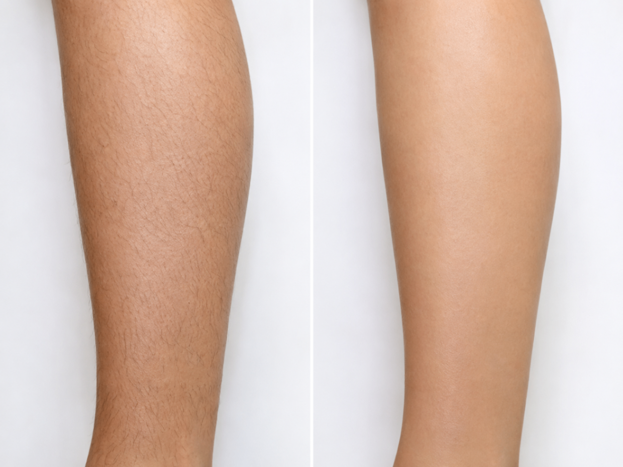 Laser hair removal before and after for legs