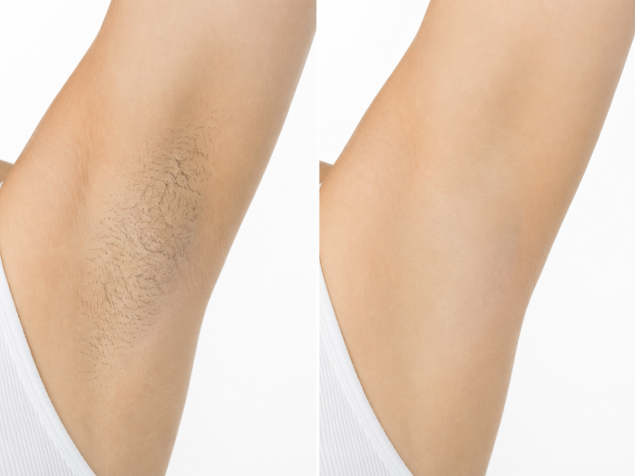 Laser hair removal before and after for underarms