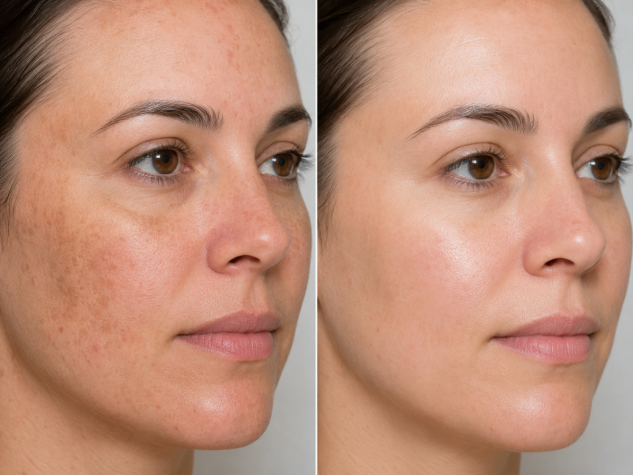 Lumecca IPL before and after for sun damage and pigmentation