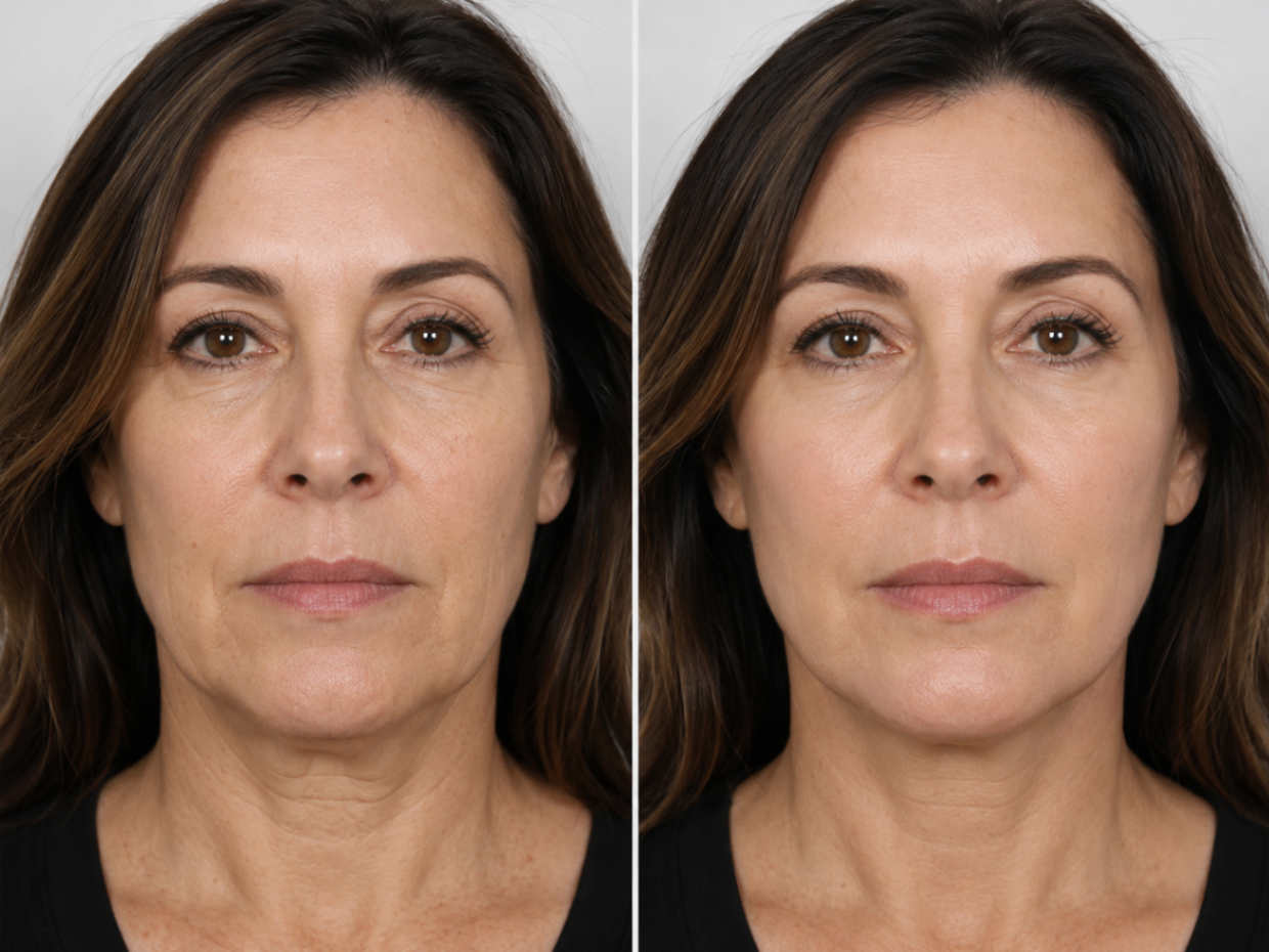 Morpheus 8 before and after for full face tightening